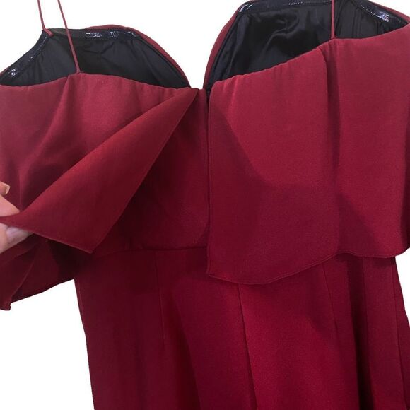 Kobi Halperin Trina Sweetheart Tiered Silk Red Cocktail Dress Size 4 - Picture 8 of 13